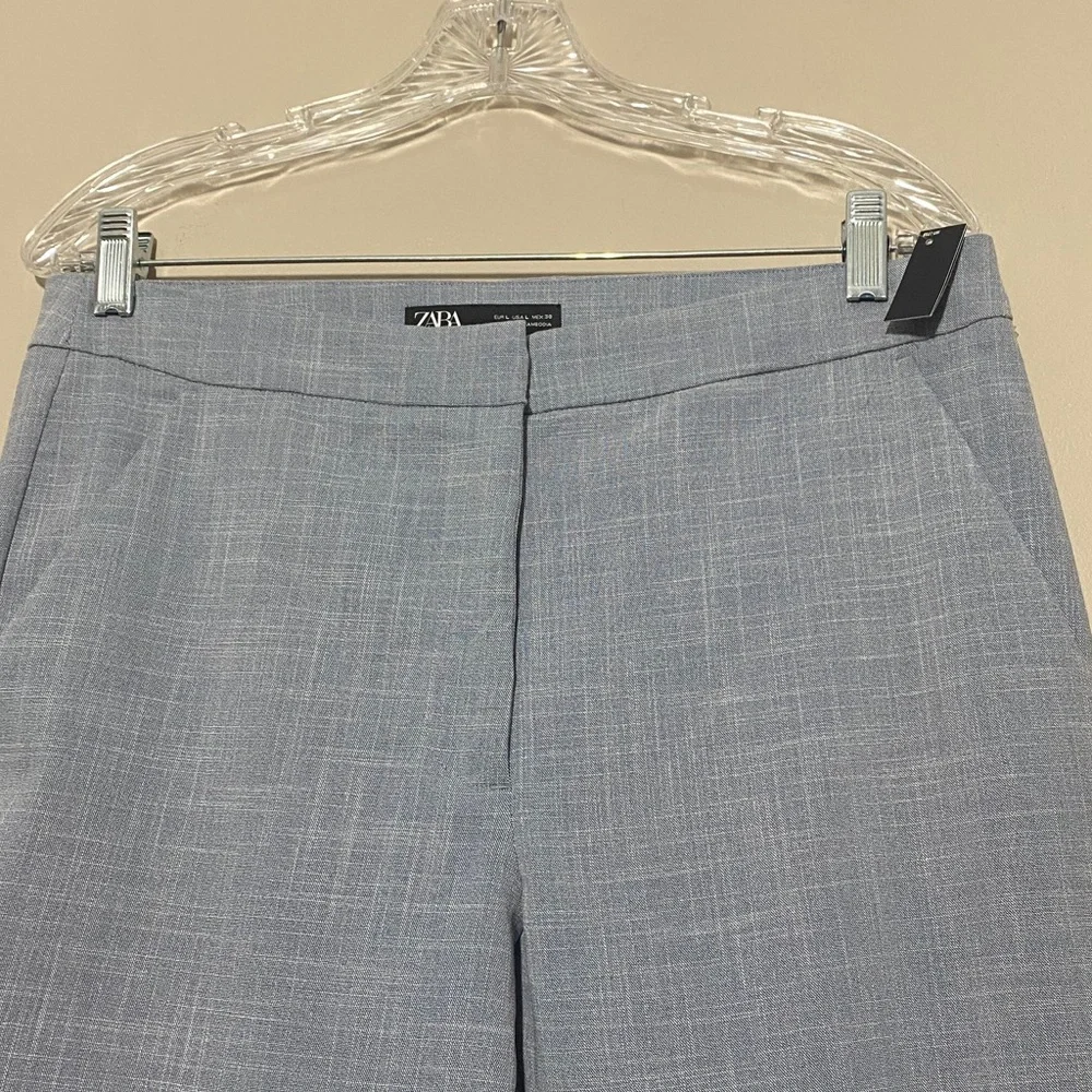 NWT Zara Ankle gray formal nylon pants size large